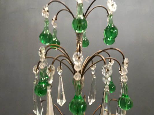 Crystal & Murano Glass Chandelier, 1950s-JJC-574861