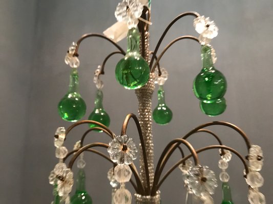 Crystal & Murano Glass Chandelier, 1950s-JJC-574861