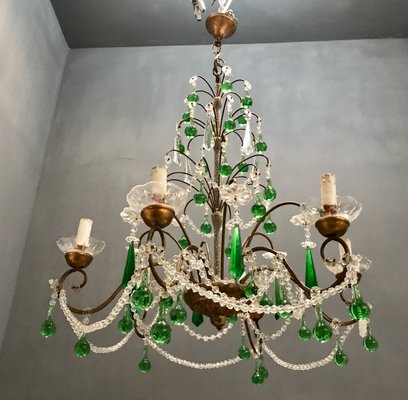 Crystal & Murano Glass Chandelier, 1950s-JJC-574861