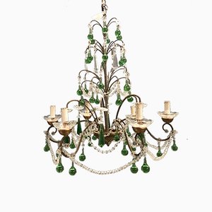 Crystal & Murano Glass Chandelier, 1950s-JJC-574861