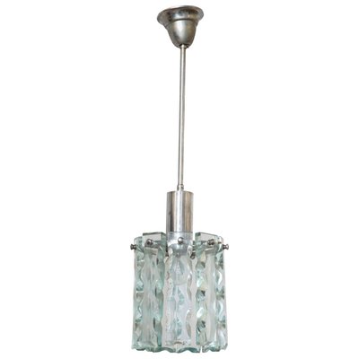 Crystal Pendant Lamp in Style of Fontana Arte, 1960s-KL-620215