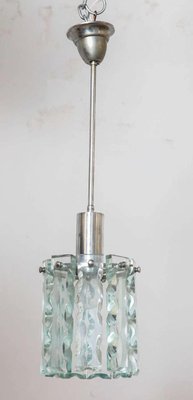 Crystal Pendant Lamp in Style of Fontana Arte, 1960s-KL-620215