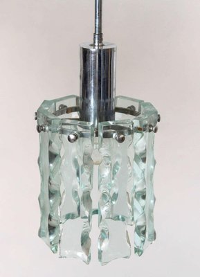 Crystal Pendant Lamp in Style of Fontana Arte, 1960s-KL-620215