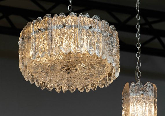 Crystal Pendant with Bar Lights by Carl Fagerlund from Orrefors, 1960s, Set of 3-JE-1738632