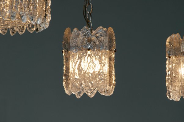 Crystal Pendant with Bar Lights by Carl Fagerlund from Orrefors, 1960s, Set of 3-JE-1738632