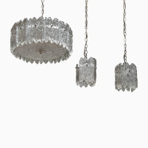 Crystal Pendant with Bar Lights by Carl Fagerlund from Orrefors, 1960s, Set of 3-JE-1738632