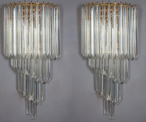 Crystal Prism Wall Sconces, 1980s, Set of 2-MBH-1032565