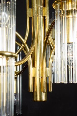 Crystal Rod and Brass Chandelier or Lantern by Gaetano Sciolari, 1960s-MBH-1031760