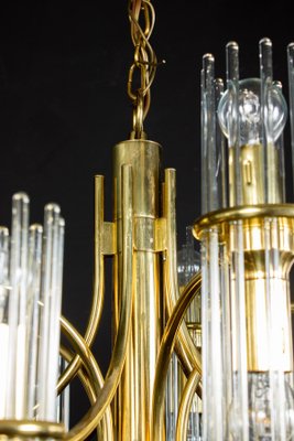 Crystal Rod and Brass Chandelier or Lantern by Gaetano Sciolari, 1960s-MBH-1031760