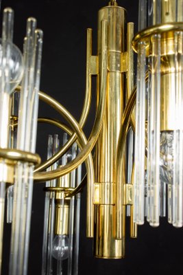 Crystal Rod and Brass Chandelier or Lantern by Gaetano Sciolari, 1960s-MBH-1031760