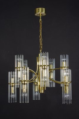 Crystal Rod and Brass Chandelier or Lantern by Gaetano Sciolari, 1960s-MBH-1031760