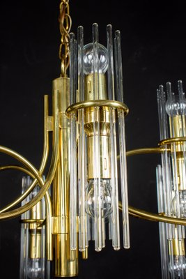 Crystal Rod and Brass Chandelier or Lantern by Gaetano Sciolari, 1960s-MBH-1031760