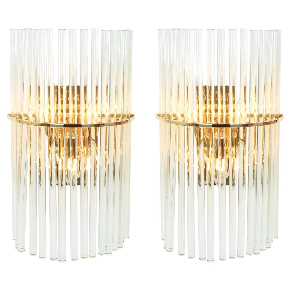 Crystal Rods Sconces from Christoph Palme, Germany, 1970s, Set of 2