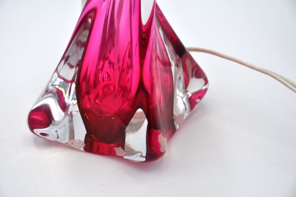 Crystal Table Lamp in Pink from Val Saint Lambert-YXG-1173648