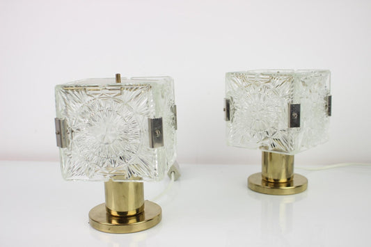 Crystal Table Lamps by Kamenicky Senov, 1970s, Set of 2