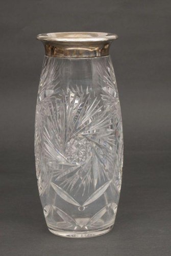 Crystal Vase with Silver Finish