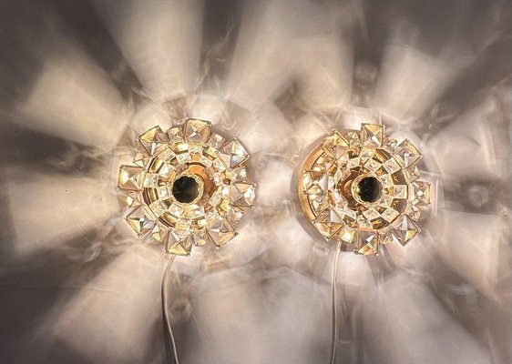 Crystal Wall Lamps from Palwa, Germany, 1970s, Set of 2-BGP-1819627