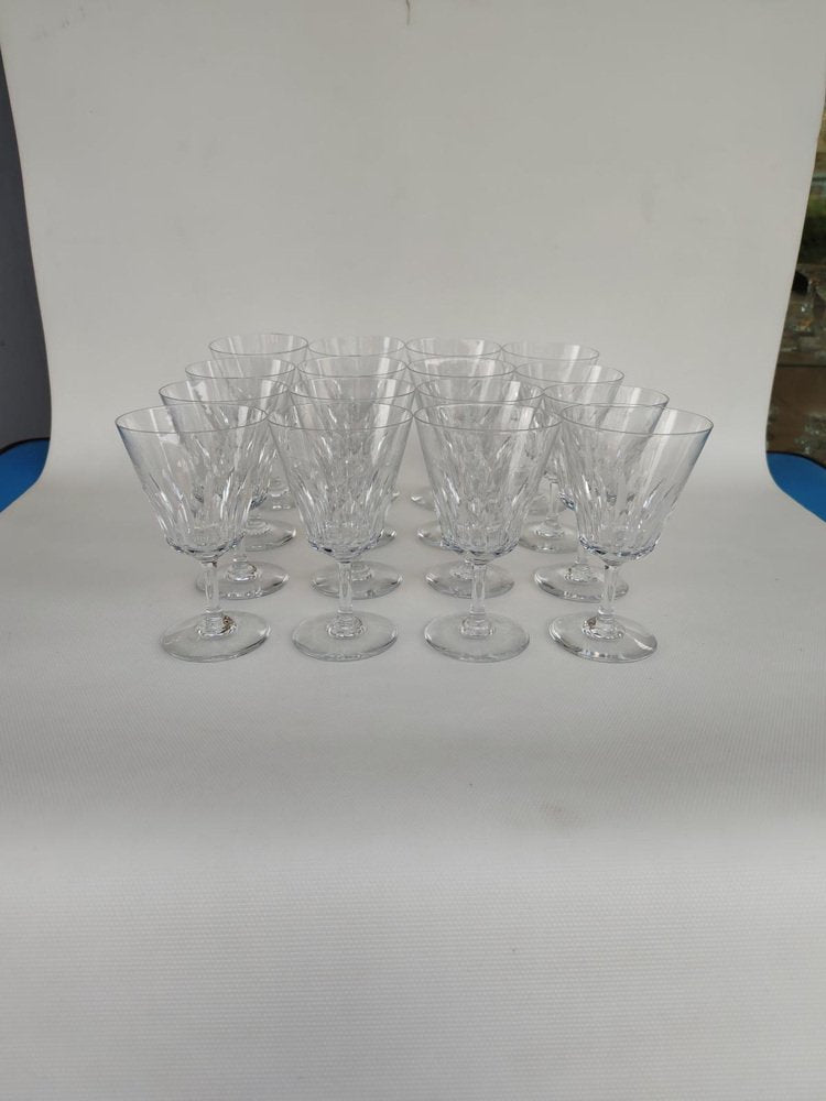 Crystal Wine Glasses Model Côte Dazur from Baccarat, 1960s, Set of 16