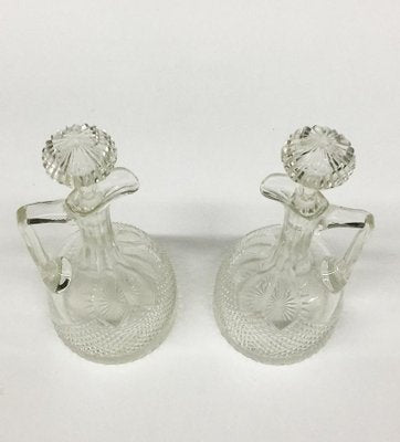 Crystal Wine or Liqueur Bottles With Diamond Cut Sharpening, Set of 2-UCH-1224805