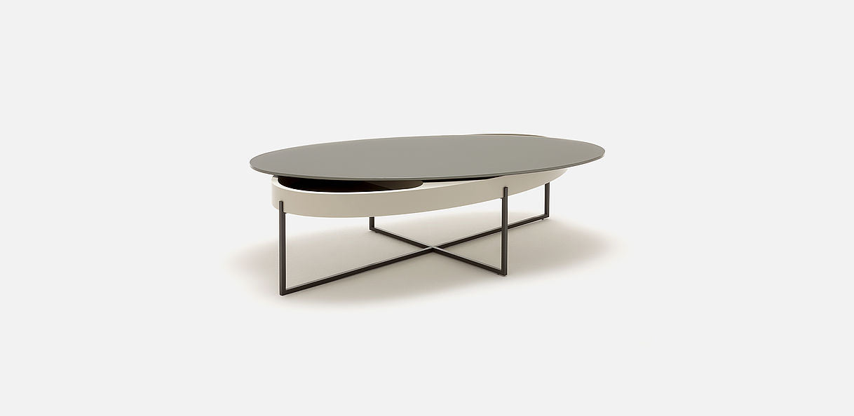 ROLF BENZ 8440 - Oval coffee table with storage space by Rolf Benz