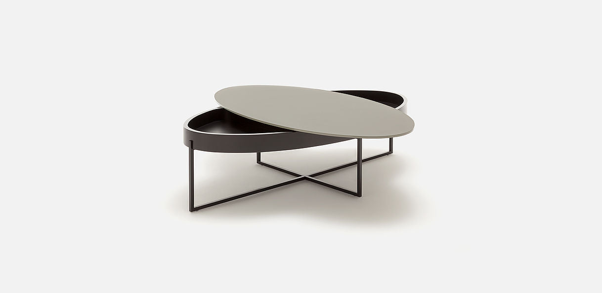 ROLF BENZ 8440 - Oval coffee table with storage space by Rolf Benz