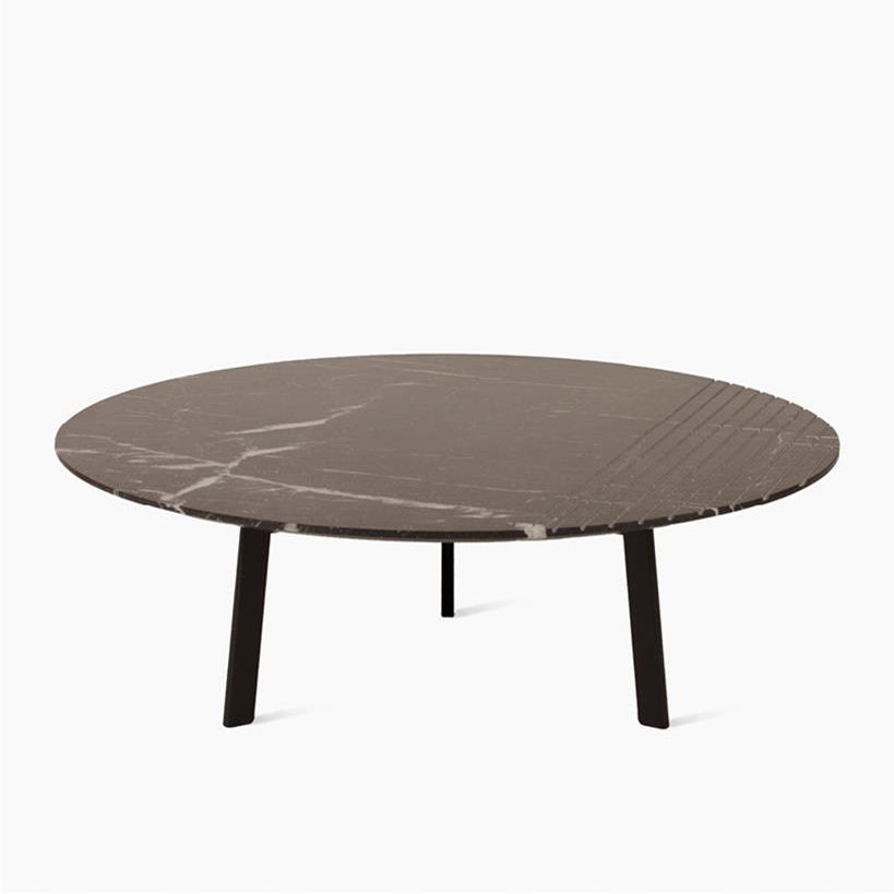 Round Coffee Table Groove by Vincent Sheppard #Ø96 x H30 / Nero marquina marble / Black