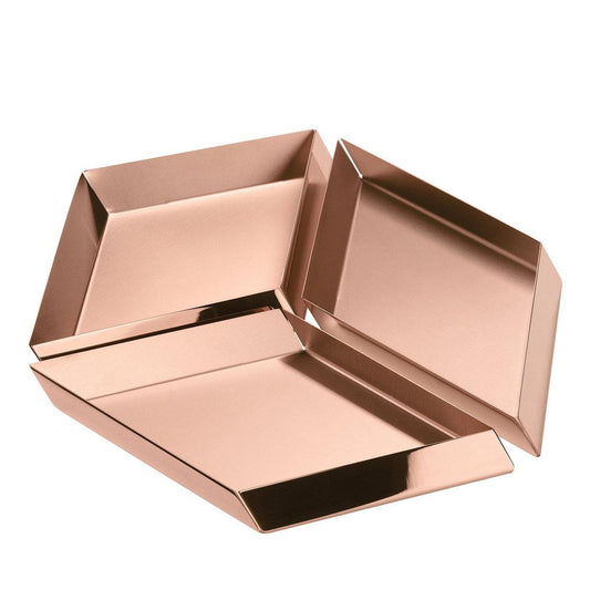 Cube Trays in Copper by Elisa Giovannoni, Set of 3