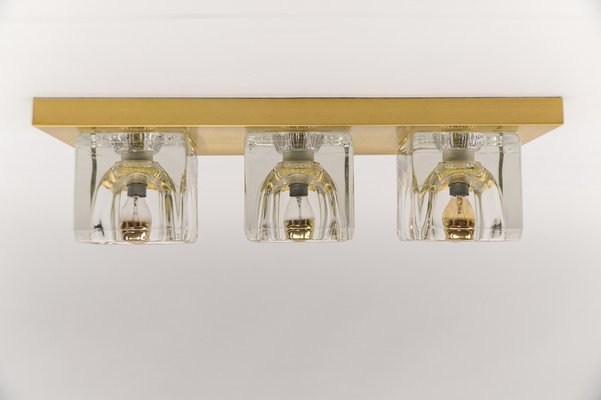 Cube Wall Sconce in Ice Glass by Koch & Lowy for Peill & Putzler, Germany, 1960s-KQB-1765847