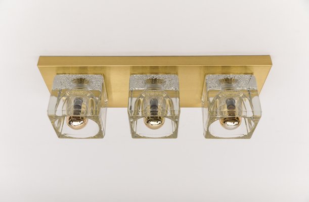 Cube Wall Sconce in Ice Glass by Koch & Lowy for Peill & Putzler, Germany, 1960s-KQB-1765847