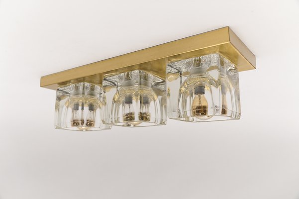 Cube Wall Sconce in Ice Glass by Koch & Lowy for Peill & Putzler, Germany, 1960s-KQB-1765847