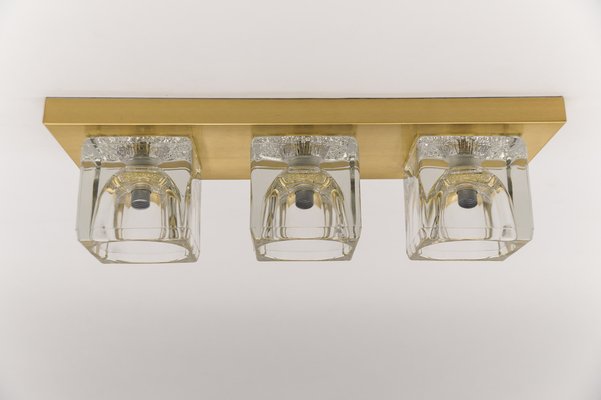 Cube Wall Sconce in Ice Glass by Koch & Lowy for Peill & Putzler, Germany, 1960s-KQB-1765847