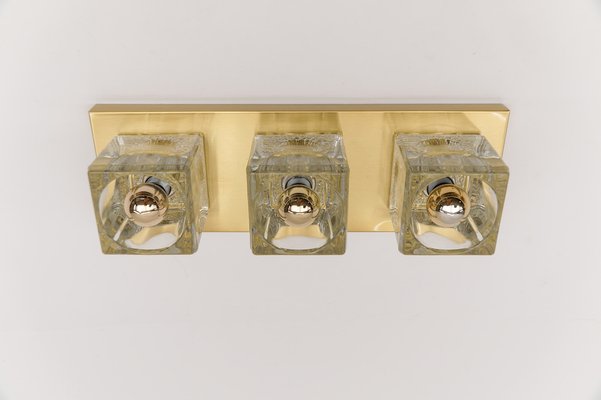 Cube Wall Sconce in Ice Glass by Koch & Lowy for Peill & Putzler, Germany, 1960s-KQB-1765847