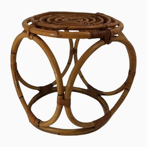 Cubic Coffee Table in Rattan, Italy, 1950s-HNE-1169536