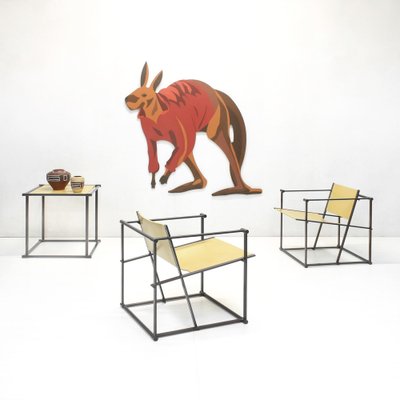 Cubic FM60 Chairs & Table by Radboud van Beekum for Pastoe, 1980s, Set of 3-SES-1007350