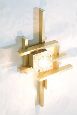 Cubic Wall Sconces attributed to Sciolari, Italy, 1970s, Set of 2-FO-1409805