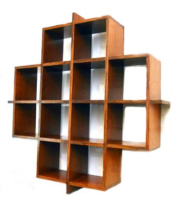 Cubical Wall Bookcase in Laminate, Italy, 1970s-HS-1804281