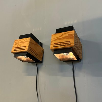 Cubism Wall Lamps attributed to Claus Bolby for Cebo Industri, 1970, Set of 2-DT-2026240