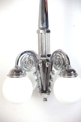 Cubist Chrome Chandelier, Czechoslovakia, 1920s-IND-2017530