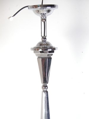 Cubist Chrome Chandelier, Czechoslovakia, 1920s-IND-2017530