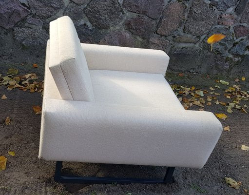 Cubist Club Chair with Wool Fabric on Steel Runners, 1960s, Set of 2-QDP-754011