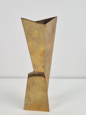 Cubist Silver-Plated Brass Vase from WMF, 1930s-AXJ-1742823