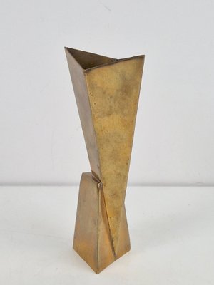 Cubist Silver-Plated Brass Vase from WMF, 1930s-AXJ-1742823