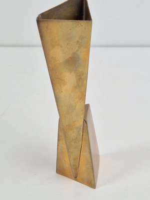 Cubist Silver-Plated Brass Vase from WMF, 1930s-AXJ-1742823