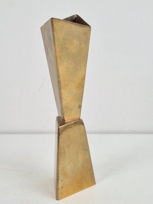 Cubist Silver-Plated Brass Vase from WMF, 1930s-AXJ-1742823