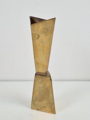 Cubist Silver-Plated Brass Vase from WMF, 1930s-AXJ-1742823