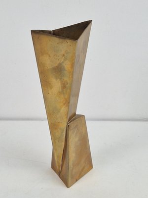 Cubist Silver-Plated Brass Vase from WMF, 1930s-AXJ-1742823