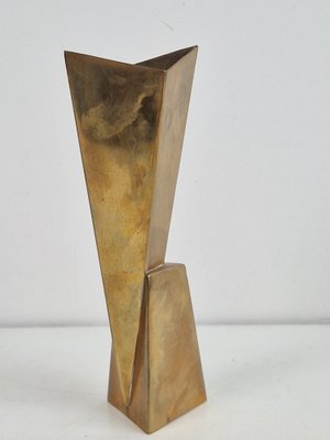 Cubist Silver-Plated Brass Vase from WMF, 1930s-AXJ-1742823