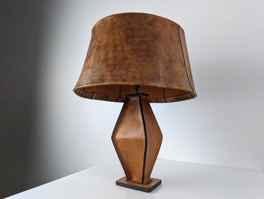 Cuero Table Lamp in the style of Jacques Adnet, 1940s-JJT-1481039