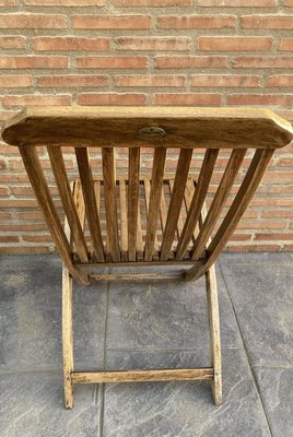 Cunard Line Teak Slat Back Deck Folding Chair from Scan Com, 1960s, Set of 2-NOU-889148