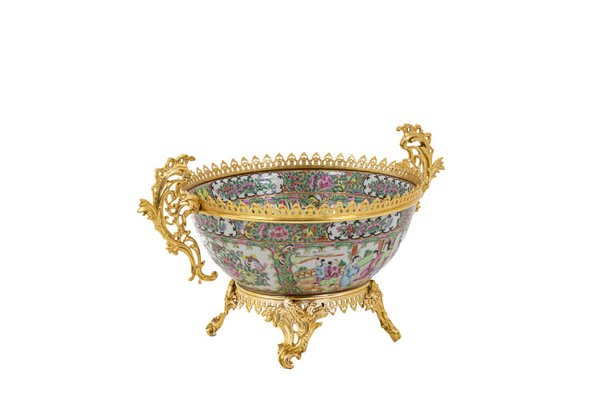 Cup in Canton Porcelain and Gilt Bronze, 1880s-CEJ-869534